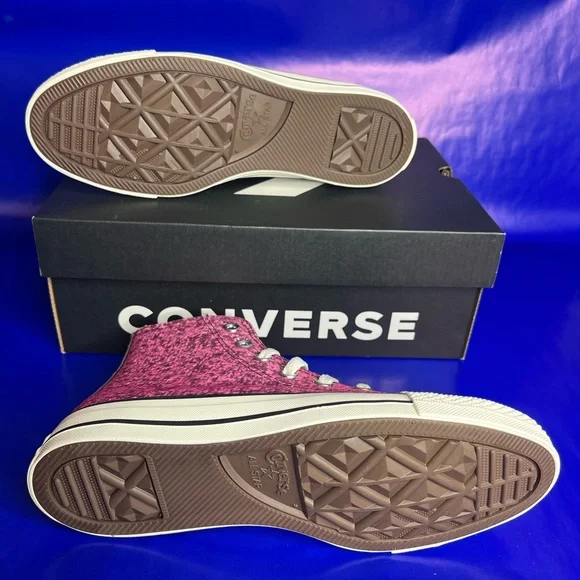 Wmns Converse Chuck Taylor All Star Hi Purple Glitter Shoe / A11137C / Size 7.5 - Picture 5 of 5